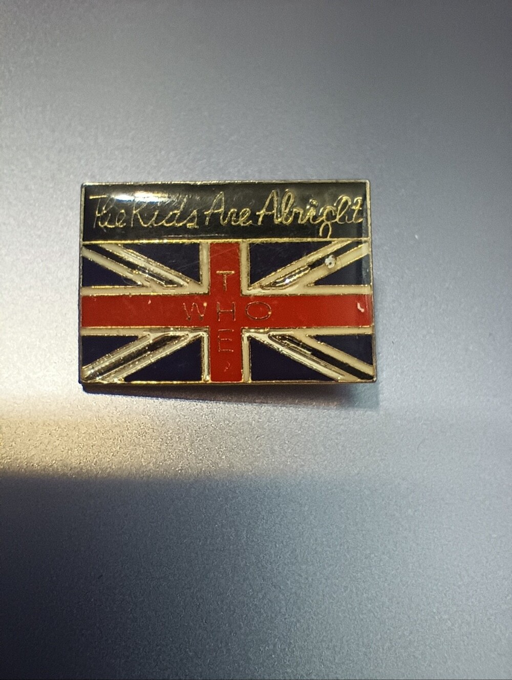 Vintage The Who "The Kids Are Alright" On UK Flag Pin